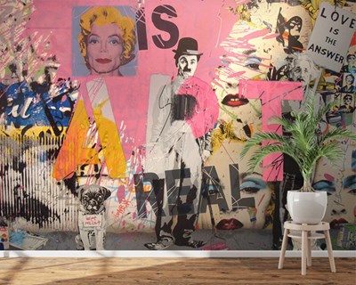 Beroemdheden collage thema behang