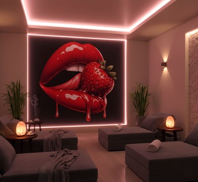 Aardbei Rood Lip Afbeelding Behang