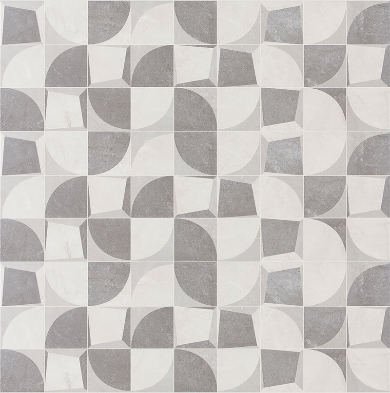 Grijze geometrische tegelpatroonbehang