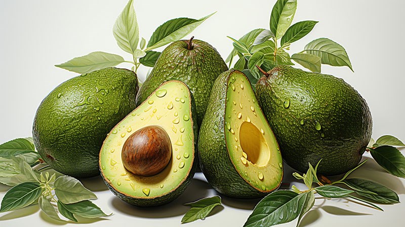 Vers avocado behang met afbeeldingen