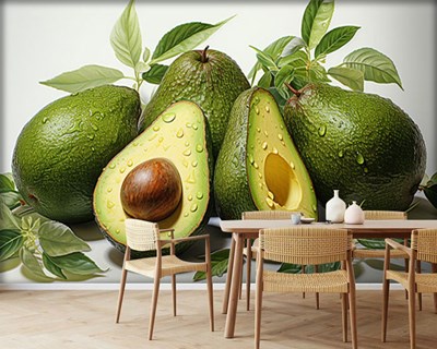 Vers avocado behang met afbeeldingen