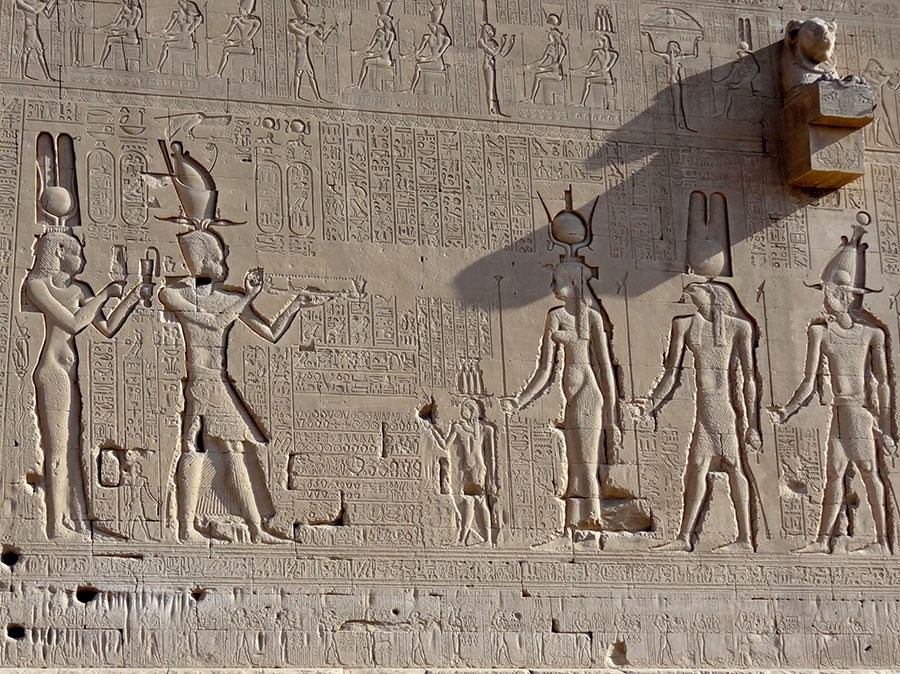 Oude Egyptische tempelbehang