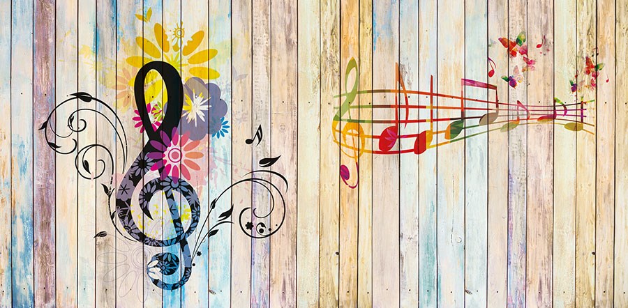 Muziekschool-thema behang