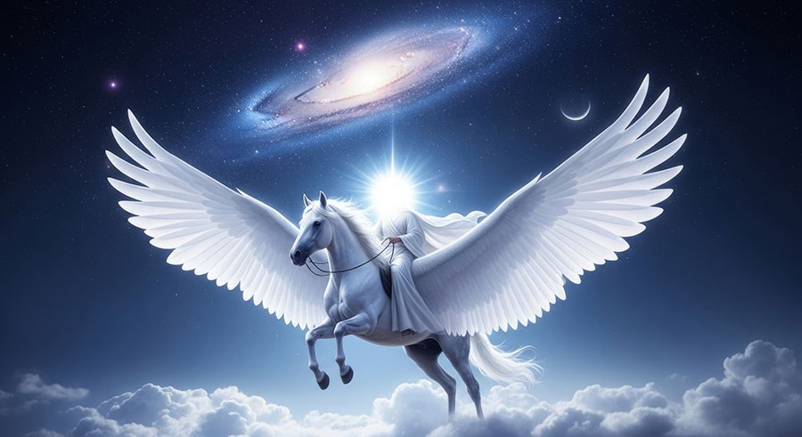 Vliegende paard-look behang