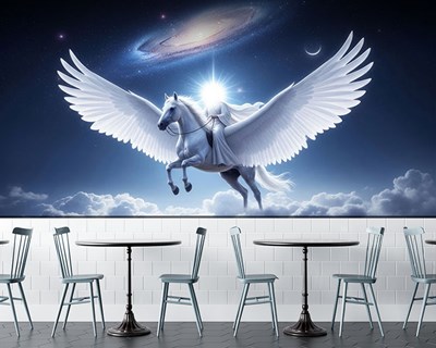 Vliegende paard-look behang