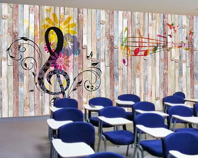 Muziekschool-thema behang