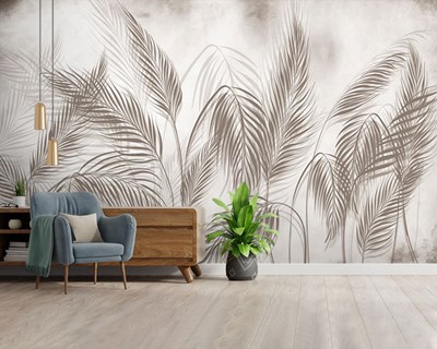 Palmbladerenpatroon behang