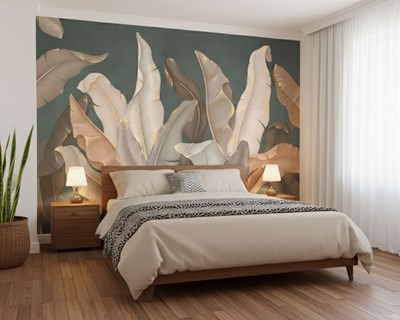 3D tropisch bladmotief behang