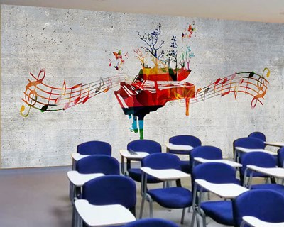 Pianobehang voor betonnen muren