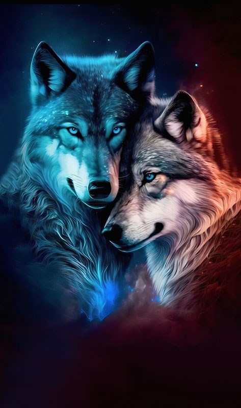 IJs en Vuur Wolven Thema Behang