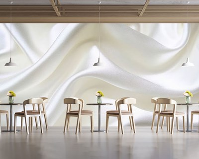 Wit textielachtig behang