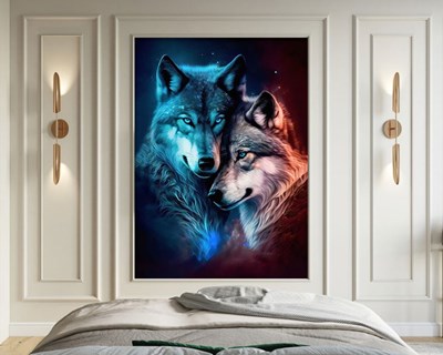 IJs en Vuur Wolven Thema Behang