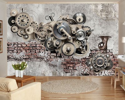 Wandbehang met opwindmechanisme-look