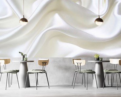 Wit textielachtig behang