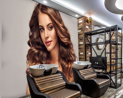 Volumineus golvend haar Vrouw Behang