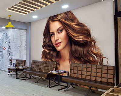 Volumineus golvend haar Vrouw Behang