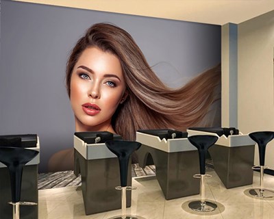 Mooi haar en aantrekkelijke vrouw behang