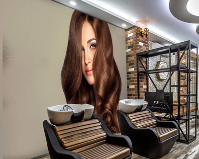 Golvend bruin haar behang