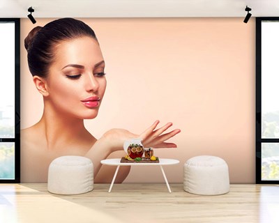 Perfecte huid Glanzende lippen Behang 