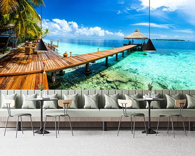 Malediven Houten steiger uitzicht Behang