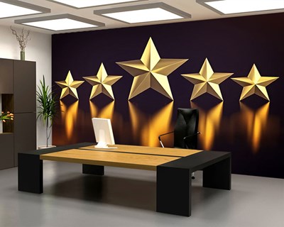3D Gold Sterren-thema behang 