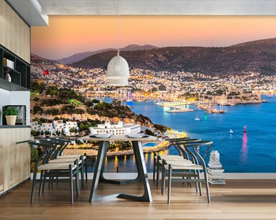 Behang met uitzicht op het kasteel van Bodrum 