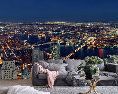 New York City Nachtpanorama Behang