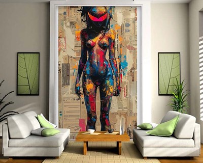 Naakte vrouw schilderij behang