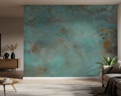 Turquoise vuile vloerbehang