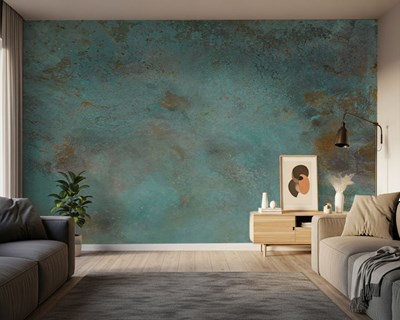 Turquoise vuile vloerbehang