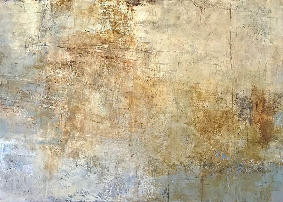 Wandbehang met verouderd patroon in aardetinten