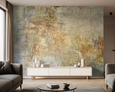 Wandbehang met verouderd patroon in aardetinten