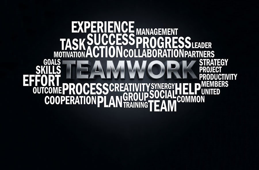 Behang met als thema 'Bedrijfssucces en teamgeest' 