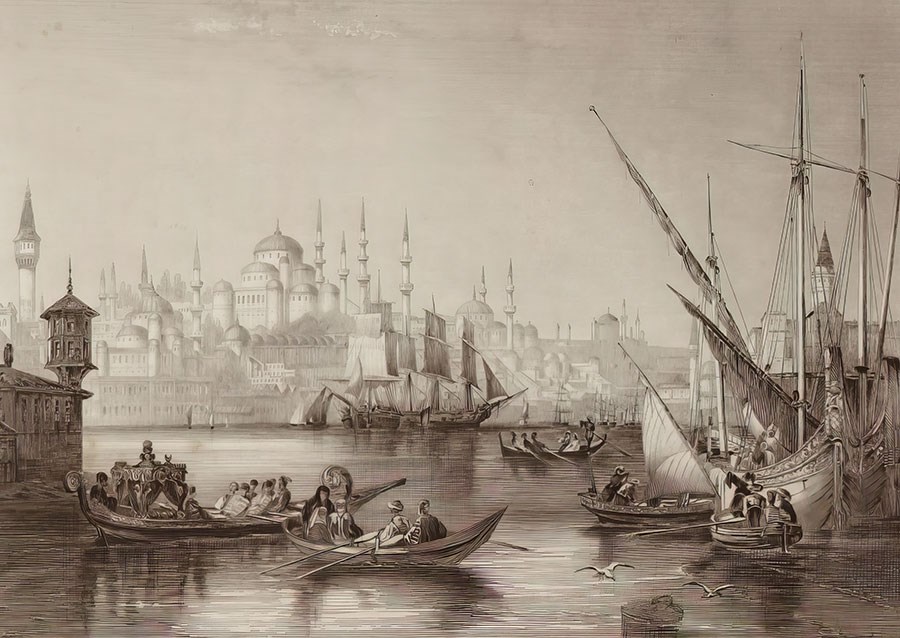 Historisch Istanbul-landschap Behang