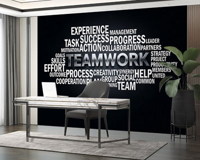 Behang met als thema 'Bedrijfssucces en teamgeest' 