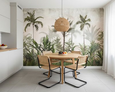 Artistieke tropische boswandbehang