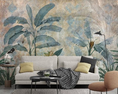 Vintage tropische planten behang