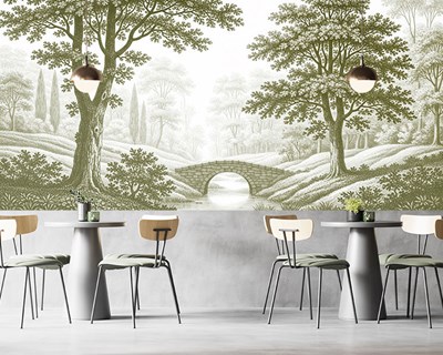 Natuurlandschap Tekening Behang