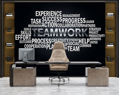 Behang met als thema 'Bedrijfssucces en teamgeest' 