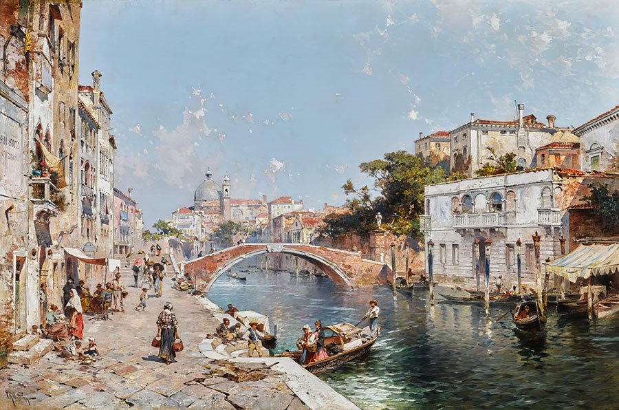 FRANZ RICHARD UNTERBERGER'S “VENETIAN CANAL” SCHILDERIJ BEHANG