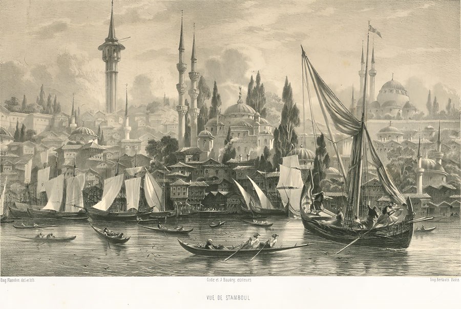 EUGÈNE FLANDIN'S “VUE DE STAMBOUL” GRAVURE BEHANG