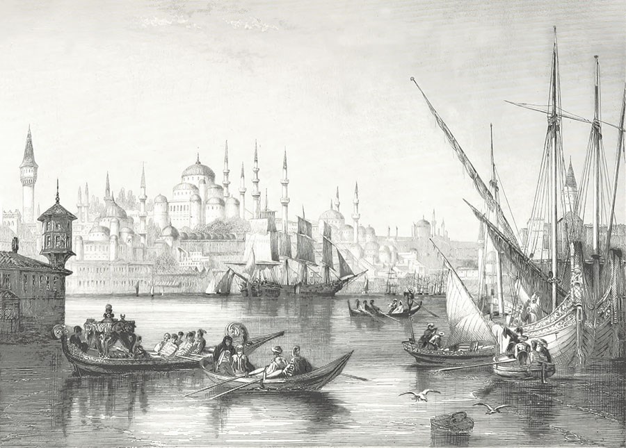 W.H. BARTLETT'S “CONSTANTINOPLE” GRAVURE KUNSTZINNIGE BEHANG
