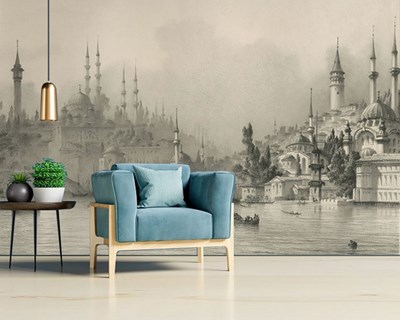 EUGÈNE FLANDIN'S “HALİÇ'İN GİRİŞİ” GRAVURE BEHANG