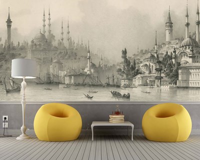 EUGÈNE FLANDIN'S “HALİÇ'İN GİRİŞİ” GRAVURE BEHANG