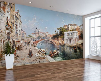 FRANZ RICHARD UNTERBERGER'S “VENETIAN CANAL” SCHILDERIJ BEHANG