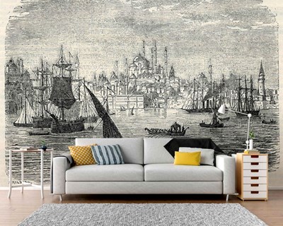 JULES GAİLDRAU 1855 DATUM ISTANBOEL GRAVURE BEHANG