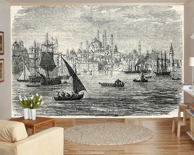 JULES GAİLDRAU 1855 DATUM ISTANBOEL GRAVURE BEHANG