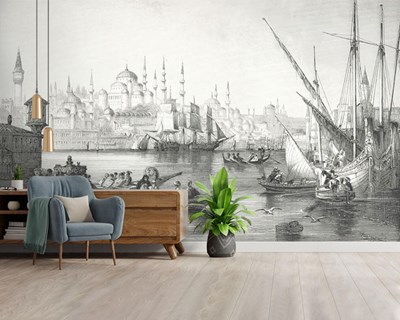 W.H. BARTLETT'S “CONSTANTINOPLE” GRAVURE KUNSTZINNIGE BEHANG