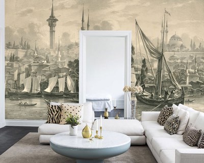 EUGÈNE FLANDIN'S “VUE DE STAMBOUL” GRAVURE BEHANG