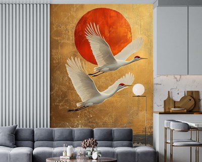 Loodgietersvogel-tafereel behang